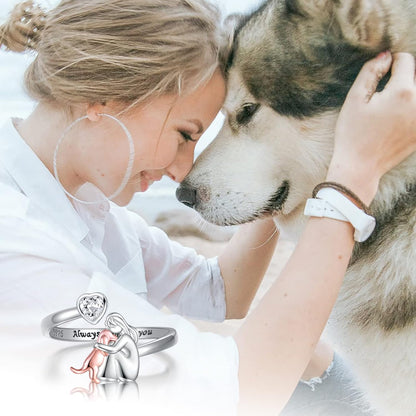 Personalized Dog Pendant Necklace with Sparkling Stones