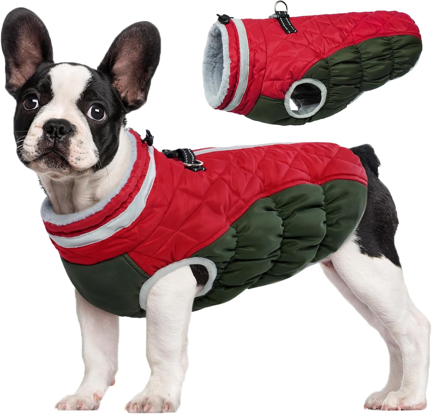 Waterproof Reflective Dog Coat with Fleece Lining