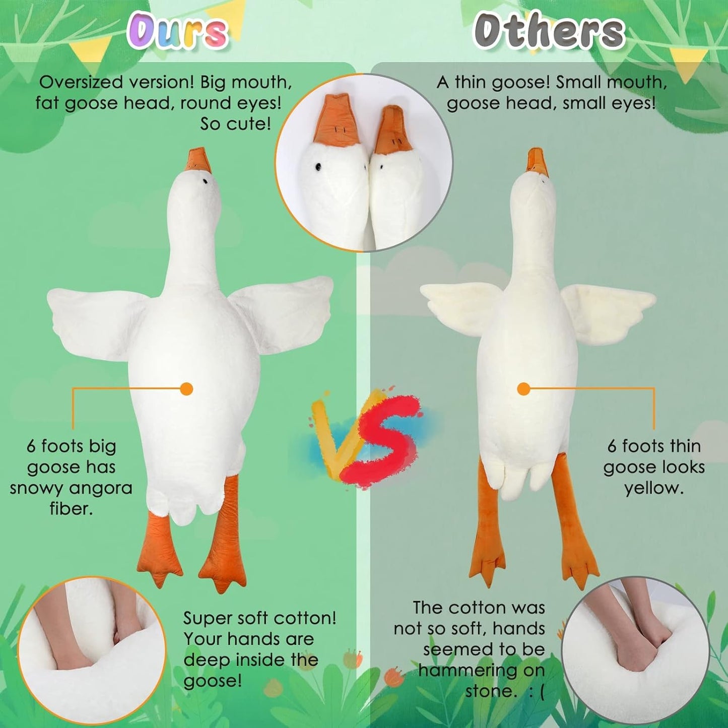 Big Fluffy Goose Stuffed Animal Toy