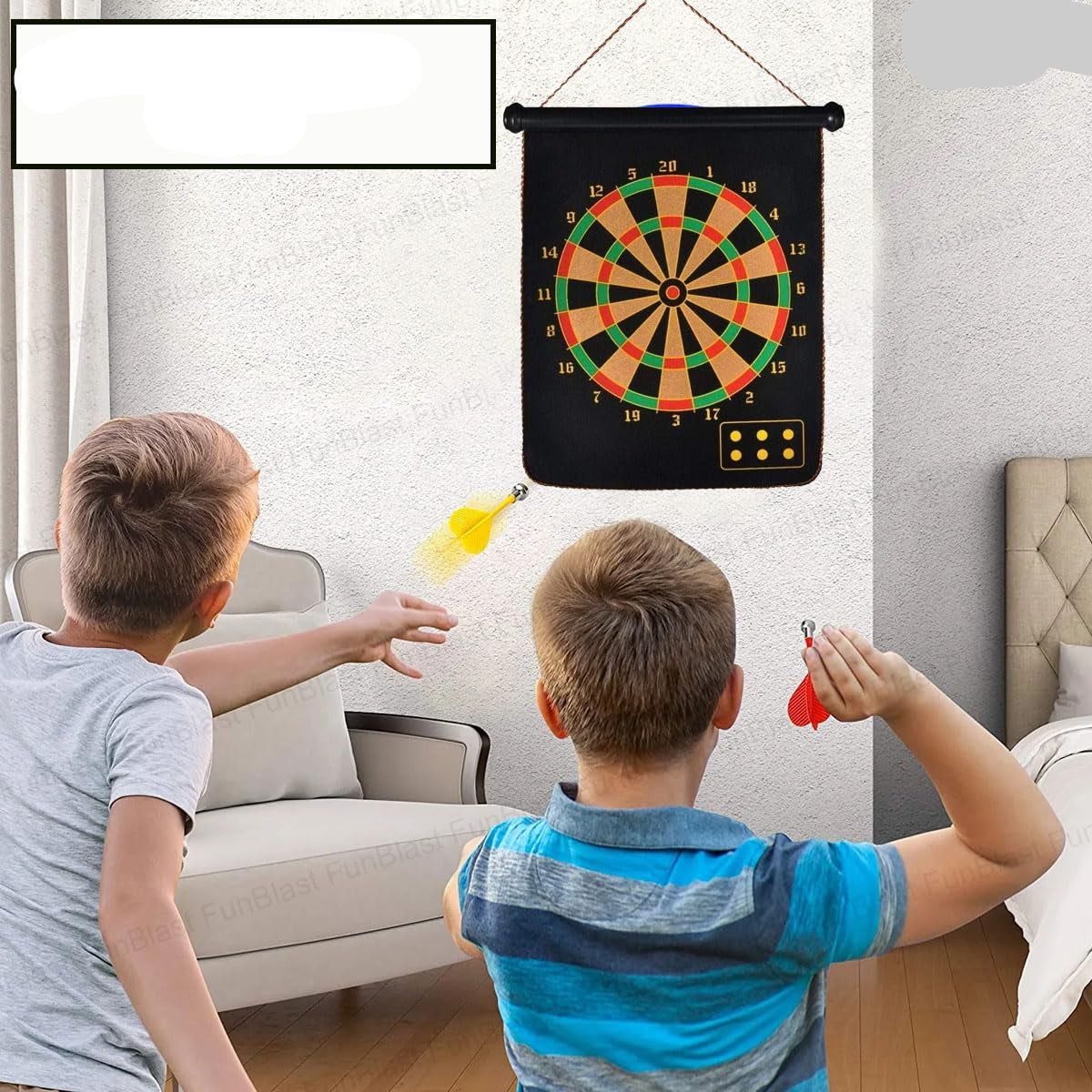 Kids Friendly Double Sided Magnetic Dartboard Set
