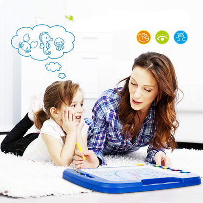 Magnetix Large Magnetic Drawing Board with Colors & Stamps