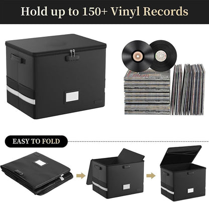 Durable Vinyl Record Storage Box - Waterproof Case