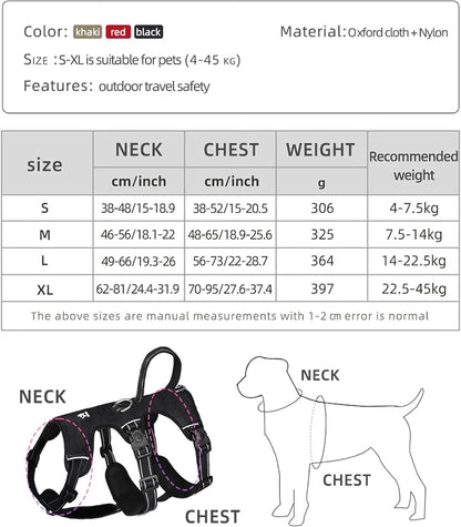 SafeWalk Adjustable Dog Vest – No Pull Reflective Harness
