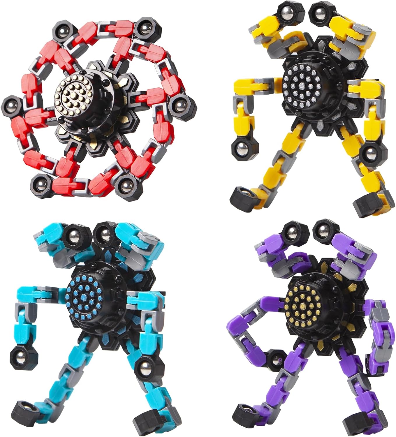 Fun Colorful Fidget Spinner Set 4 Pack - Fesara