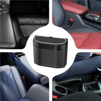 Odor-Free Car Waste Bin with LED Night Light