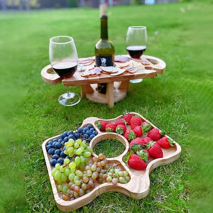 Space Saving 2-in-1 Wine and Fruit Table Holder