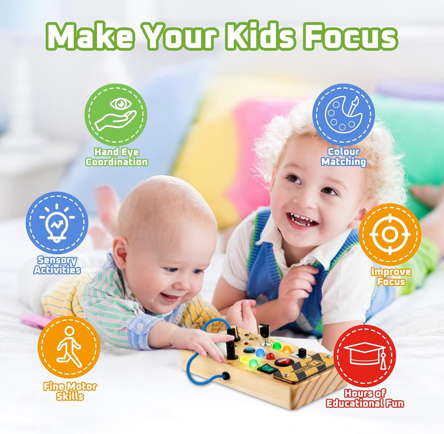Interactive LED Learning Board for Kids & Toddlers