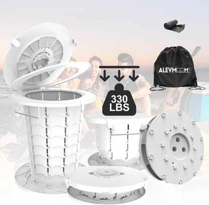 Compact Portable Camping Toilet with Adjustable Seat