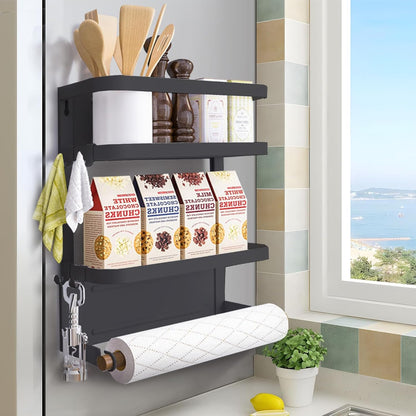 Space Saving Fridge Spice Organizer with Towel Holder