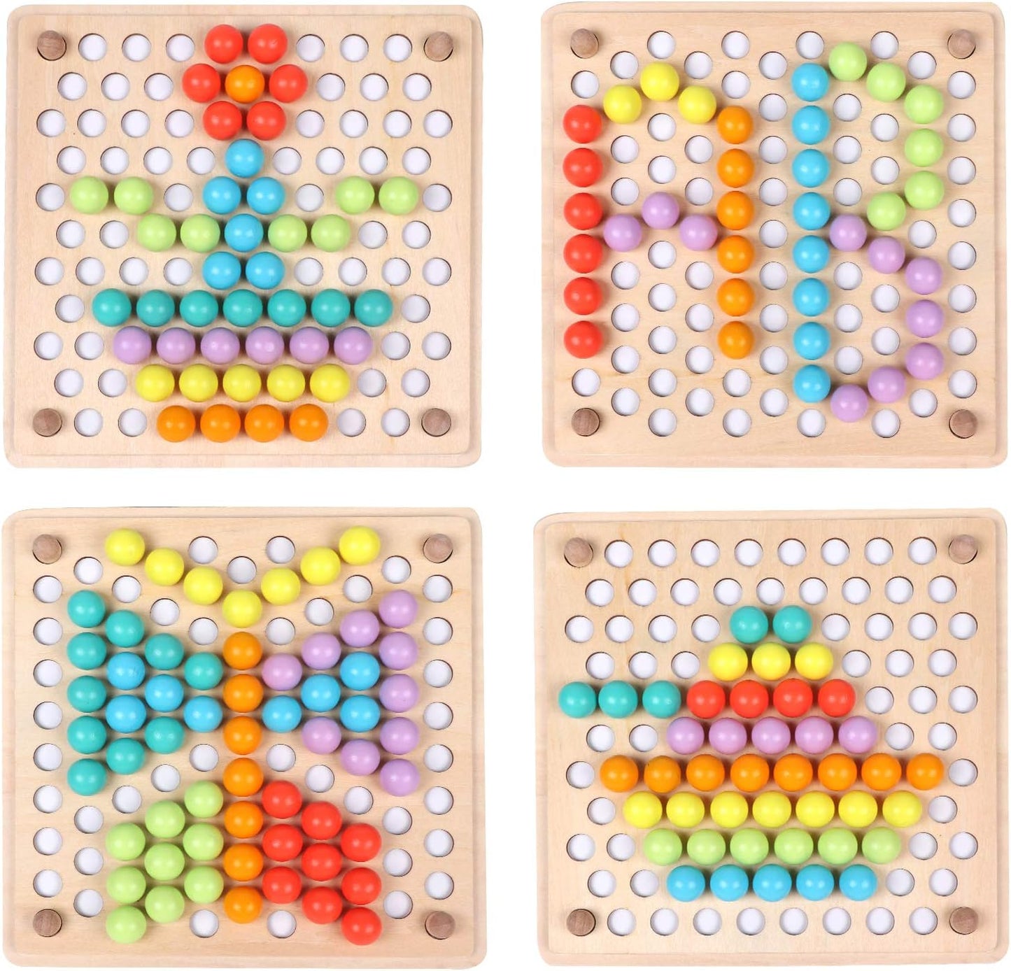 Wooden Bead Toy with Tweezers for Kids Learning Fun