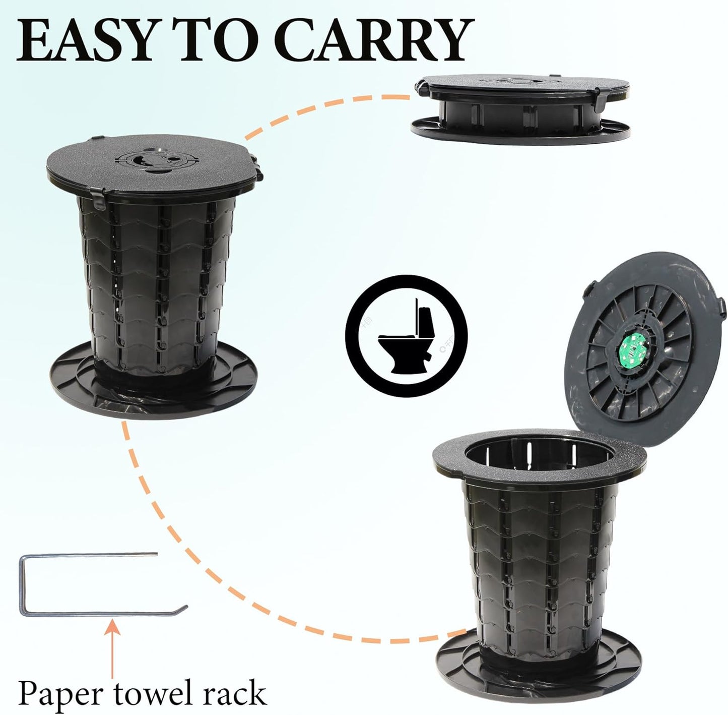 Compact Portable Camping Toilet with Adjustable Seat