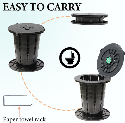 Compact Portable Camping Toilet with Adjustable Seat