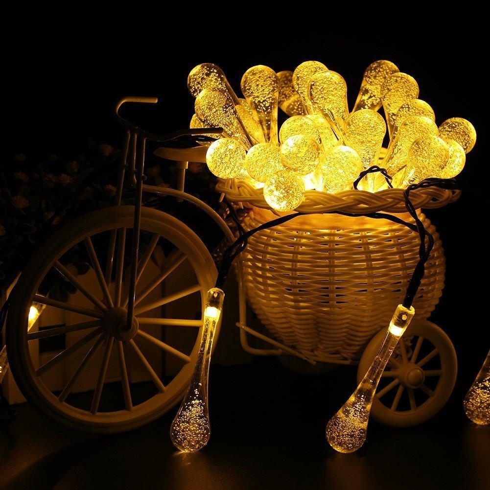 Colorful Solar Powered Water Drop Lights - Fesara