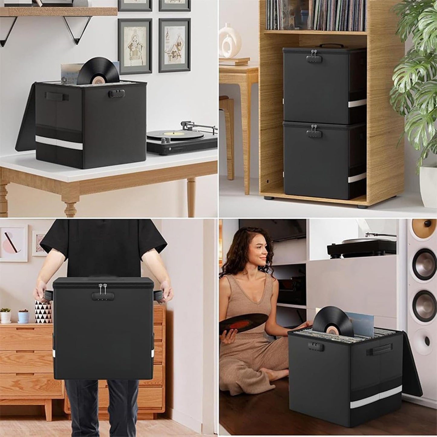Durable Vinyl Record Storage Box - Waterproof Case