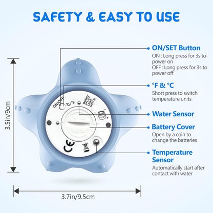 AquaVeilig Baby Bath Thermometer - Accurate Digital Water Temp Gauge