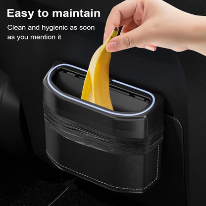 Odor-Free Car Waste Bin with LED Night Light