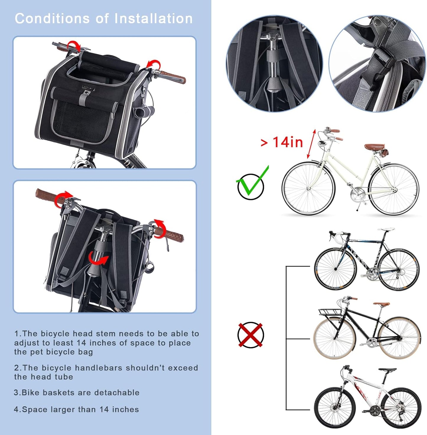 Comfy Pet Carrier Bike Accessories for Dogs Cats
