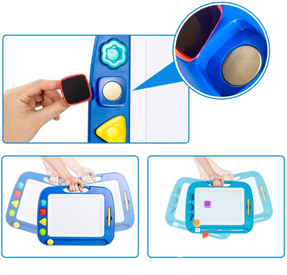 Magnetix Large Magnetic Drawing Board with Colors & Stamps