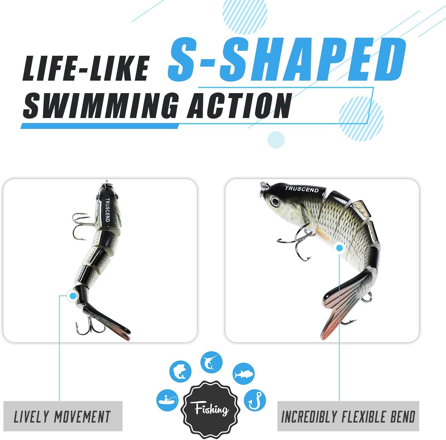 Realistic 6-Part Artificial Fishing Baits