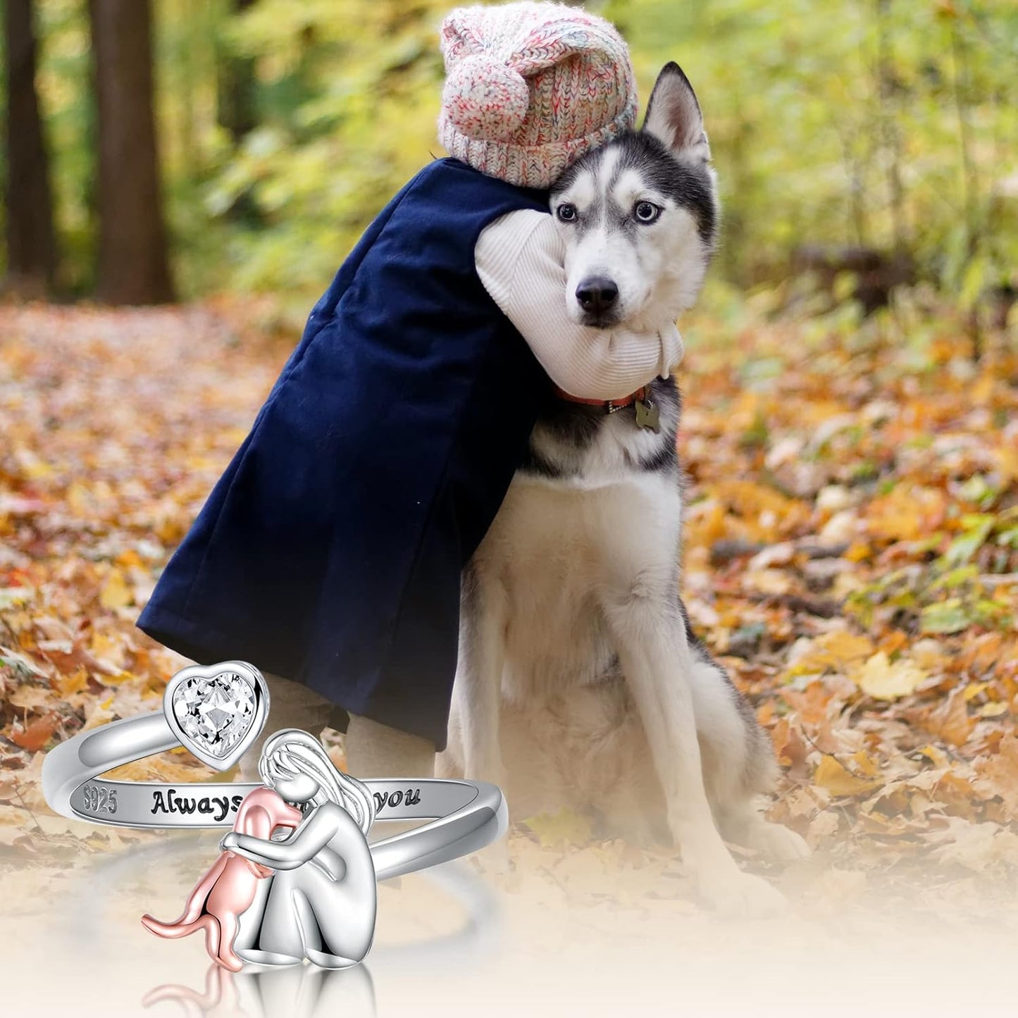 Personalized Dog Pendant Necklace with Sparkling Stones
