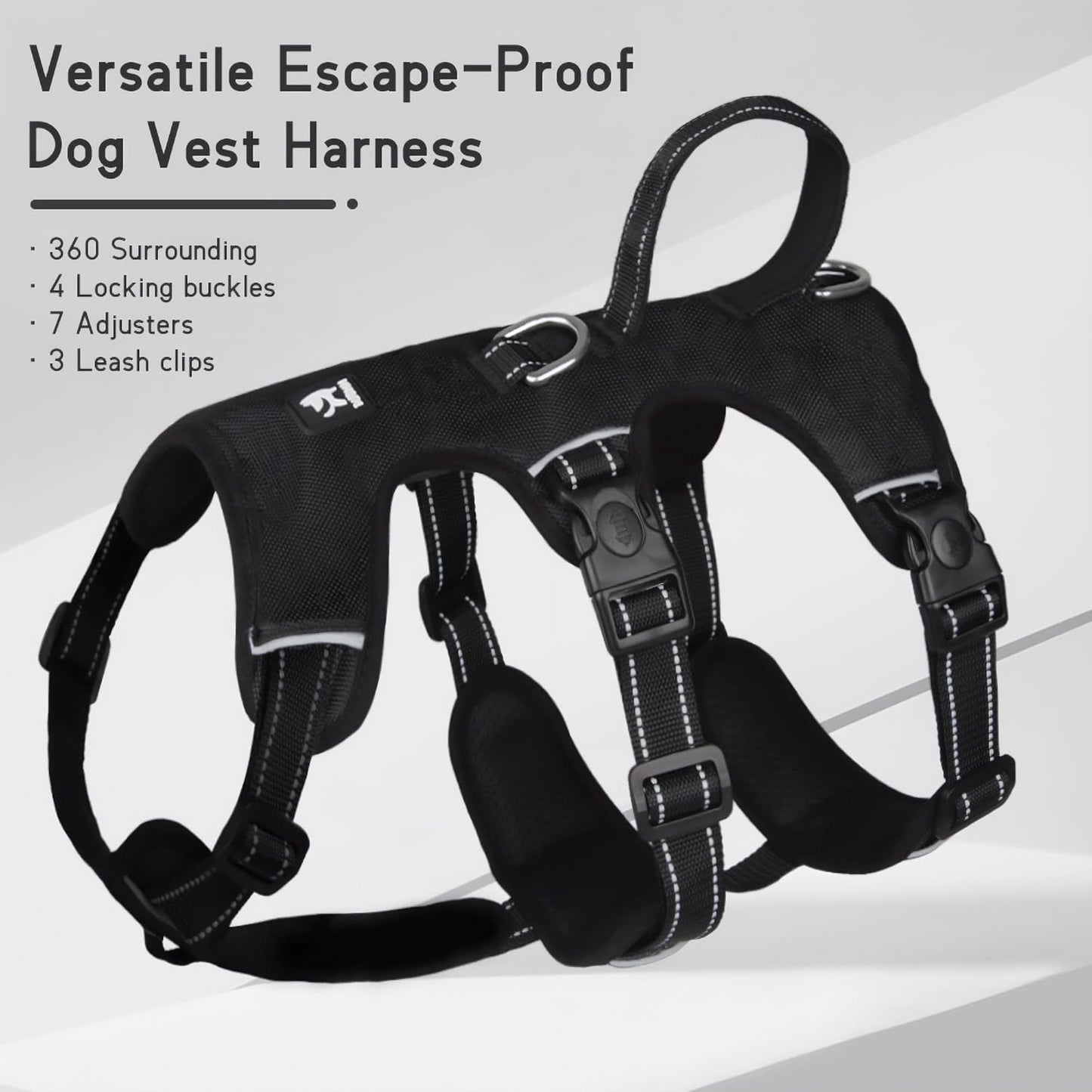 SafeWalk Adjustable Dog Vest – No Pull Reflective Harness