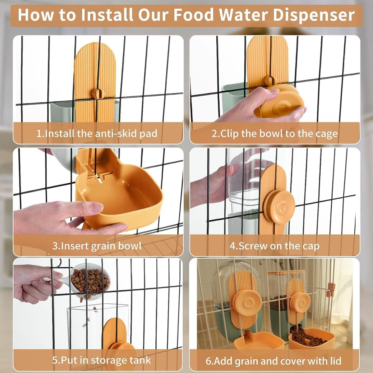 Easy Clean Rabbit Feeder and Water Dispenser Set
