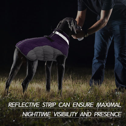 Waterproof Reflective Dog Coat with Fleece Lining