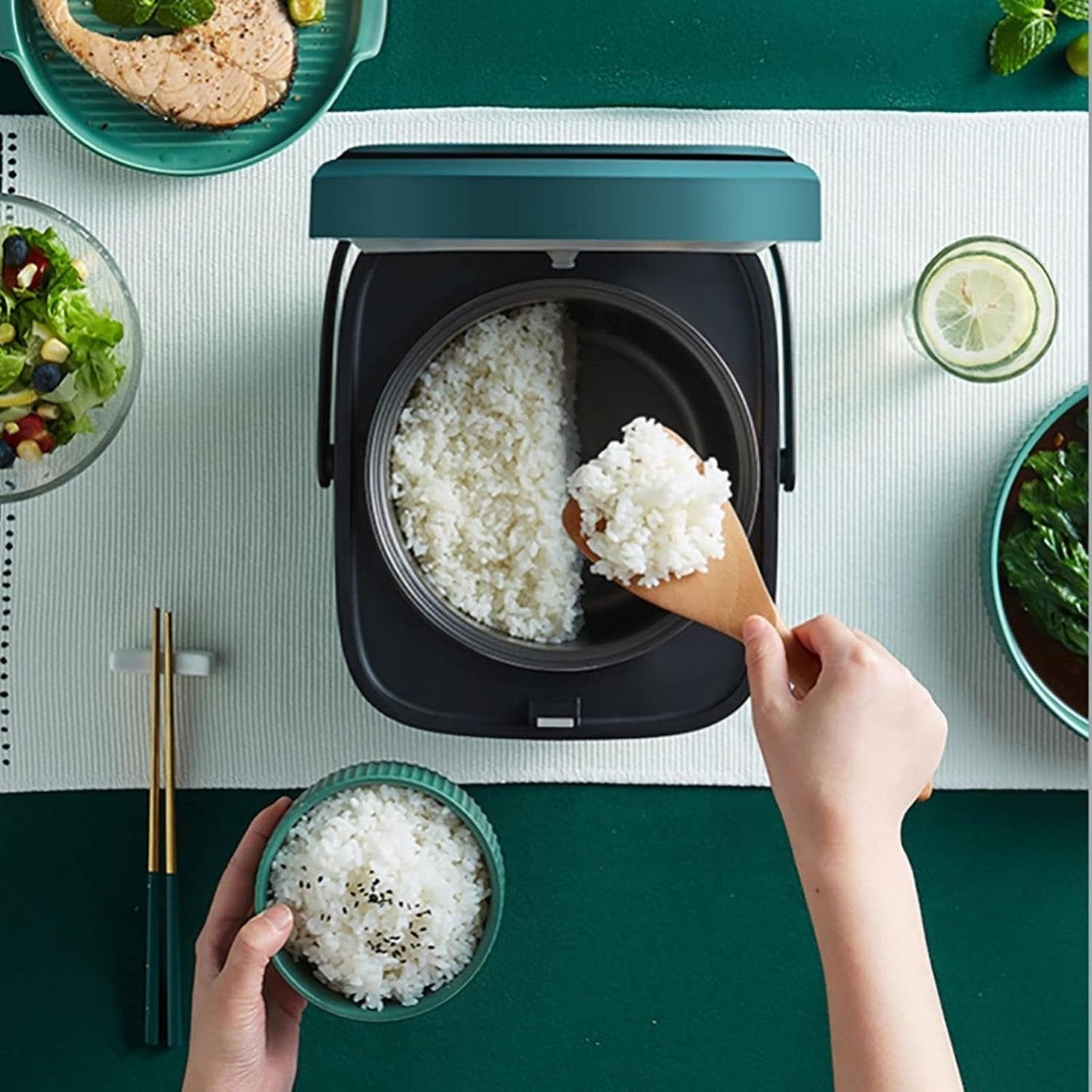 Small Electric Rice Cooker with Steam Function