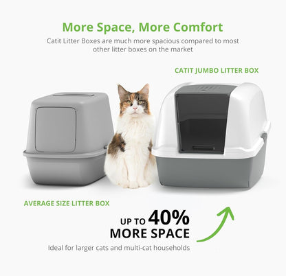 Large Hooded Cat Litter Box with Odor Control System