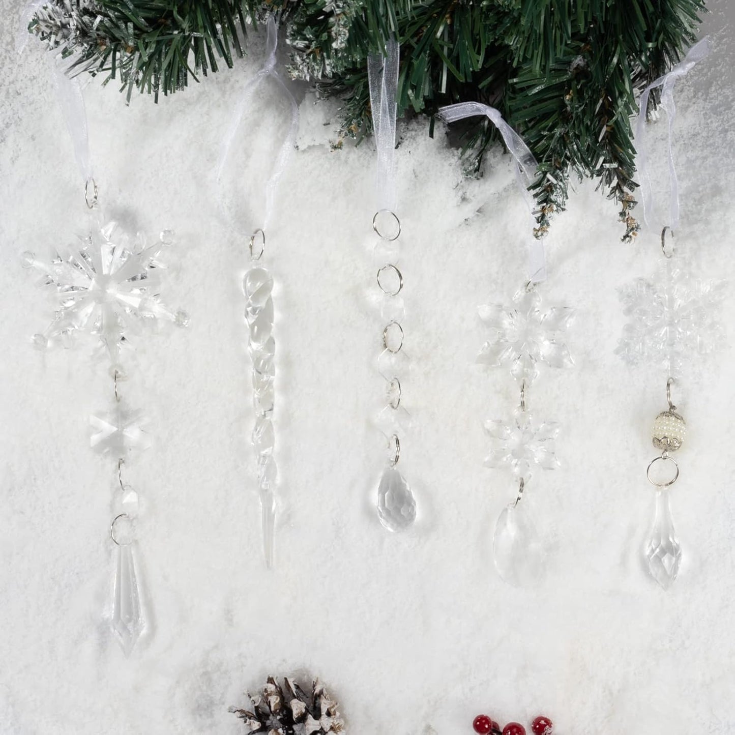 Sparkling Glass Holiday Ornament Set