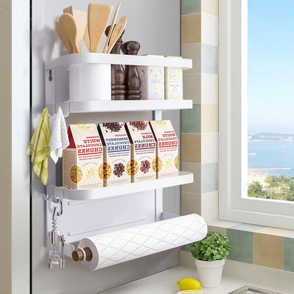 Space Saving Fridge Spice Organizer with Towel Holder