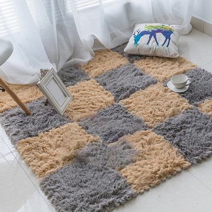 Plush Bedroom Carpet Squares Durable Stain Resistant Floor Tiles