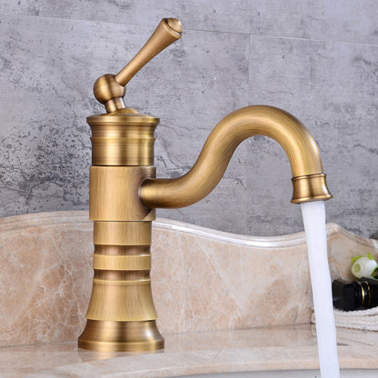 Stylish Single Handle Basin Faucet with Rotating Spout