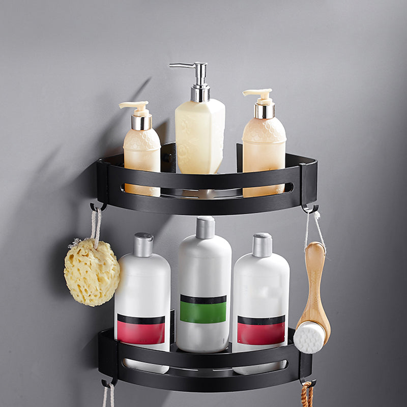 Sleek Black Bathroom Storage Set, 3 Piece Shelf
