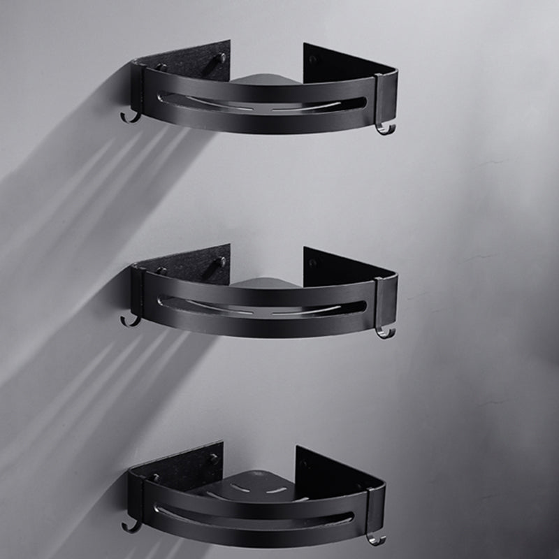 Sleek Black Bathroom Storage Set, 3 Piece Shelf