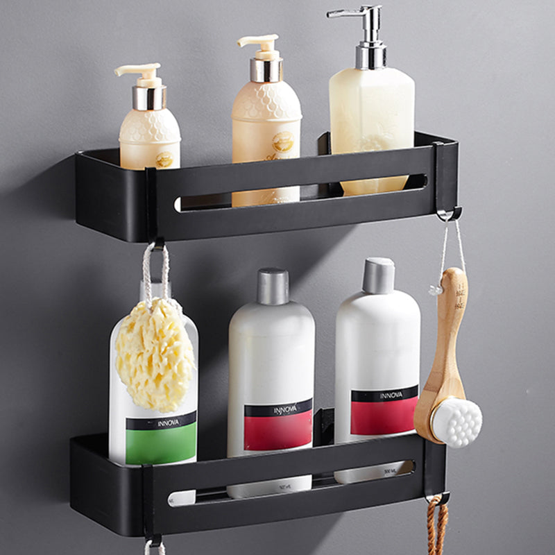 Sleek Black Bathroom Storage Set, 3 Piece Shelf