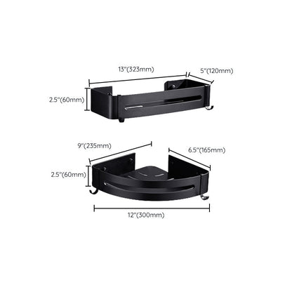 Sleek Black Bathroom Storage Set, 3 Piece Shelf