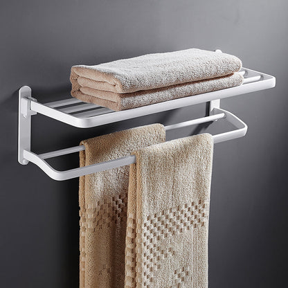 Stylish White Bathroom Towel Rack Hardware Set