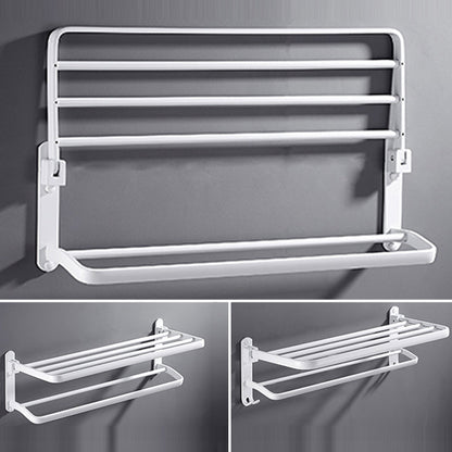 Stylish White Bathroom Towel Rack Hardware Set