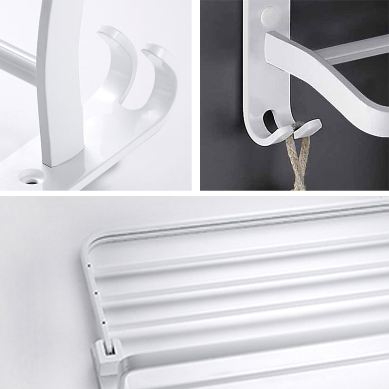 Stylish White Bathroom Towel Rack Hardware Set