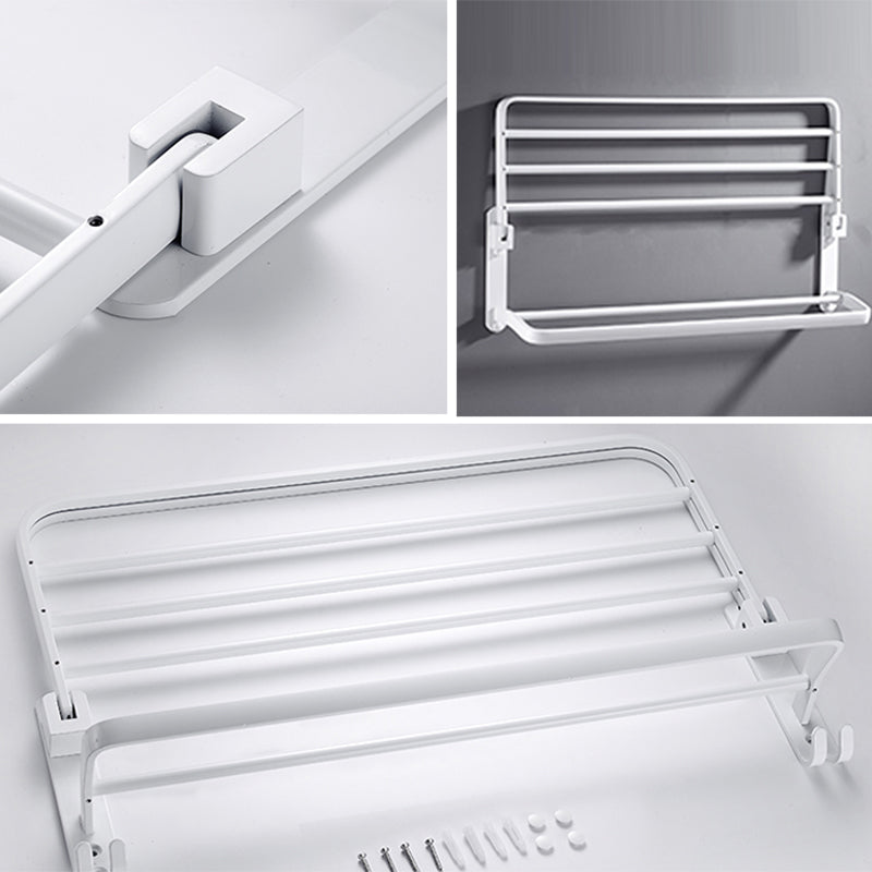 Stylish White Bathroom Towel Rack Hardware Set