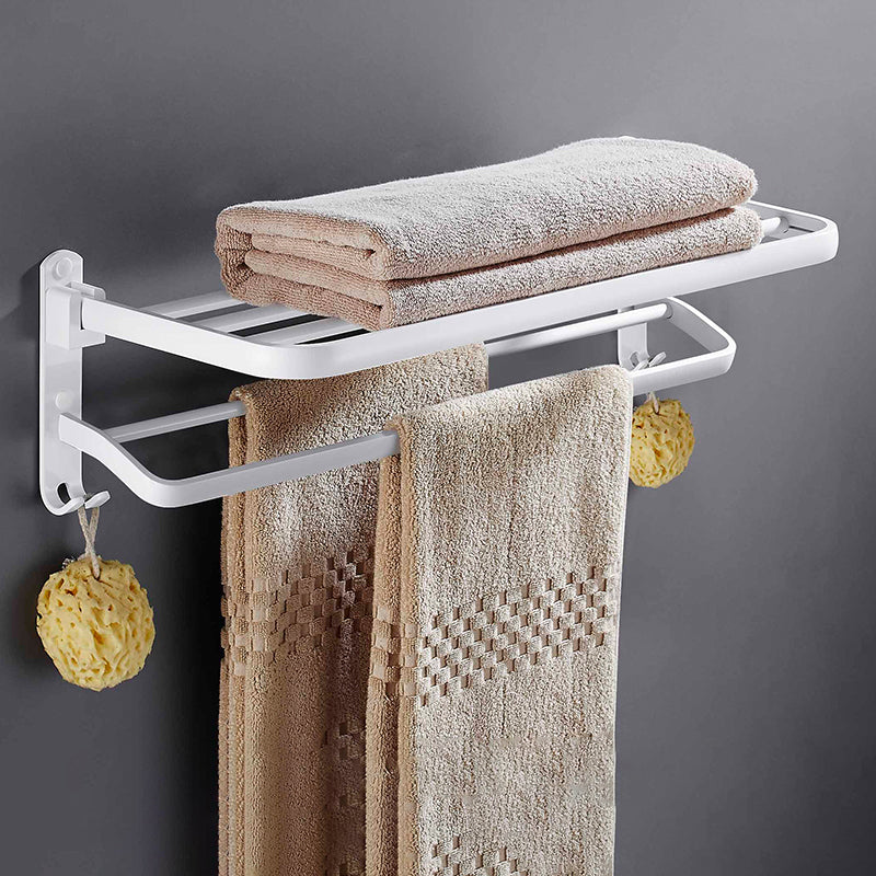 Stylish White Bathroom Towel Rack Hardware Set