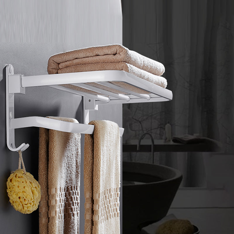 Stylish White Bathroom Towel Rack Hardware Set