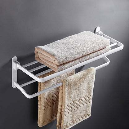 Stylish White Bathroom Towel Rack Hardware Set