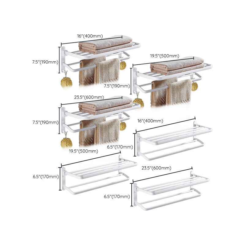 Stylish White Bathroom Towel Rack Hardware Set