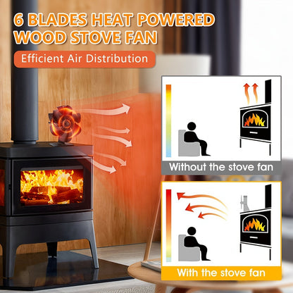 Quiet Heat Circulator Stove Fan