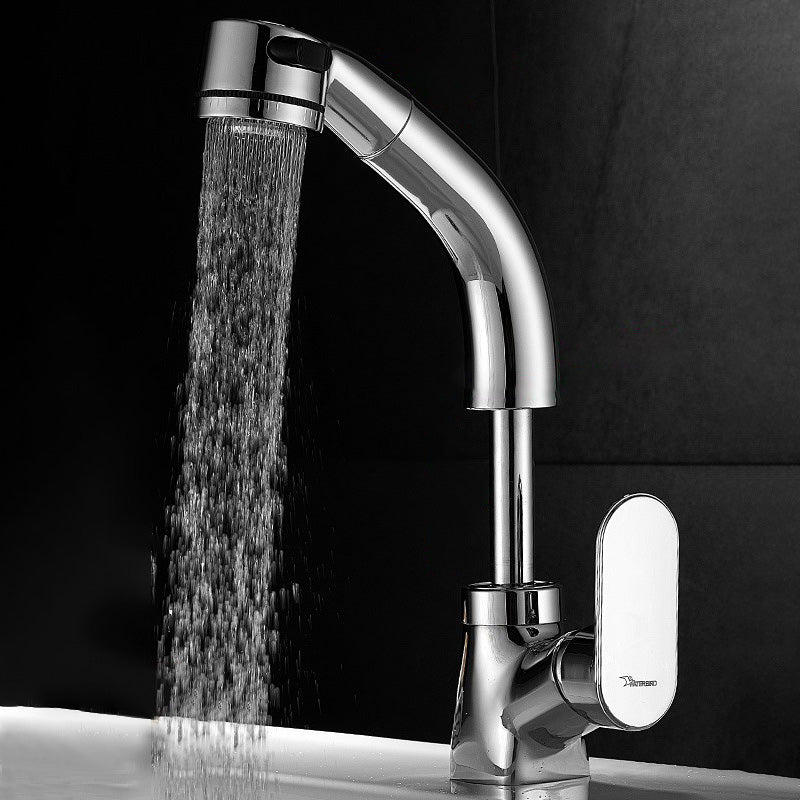 Luxury Brass Bathroom Faucet Pull Down Kitchen Sink Mixer - Fesara