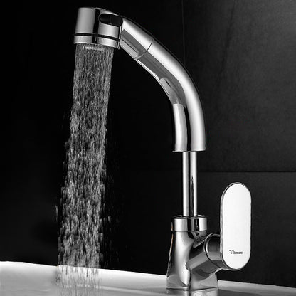 Luxury Brass Bathroom Faucet Pull Down Kitchen Sink Mixer - Fesara