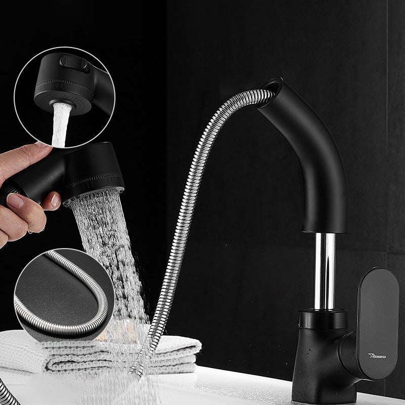 Luxury Brass Bathroom Faucet Pull Down Kitchen Sink Mixer