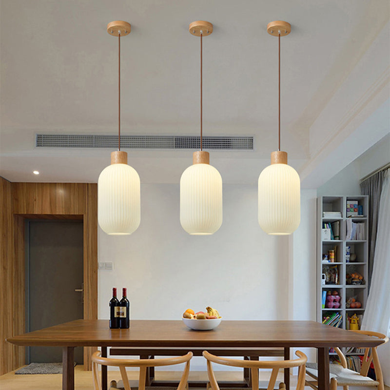 Rustic Wooden Glass Hanging Light